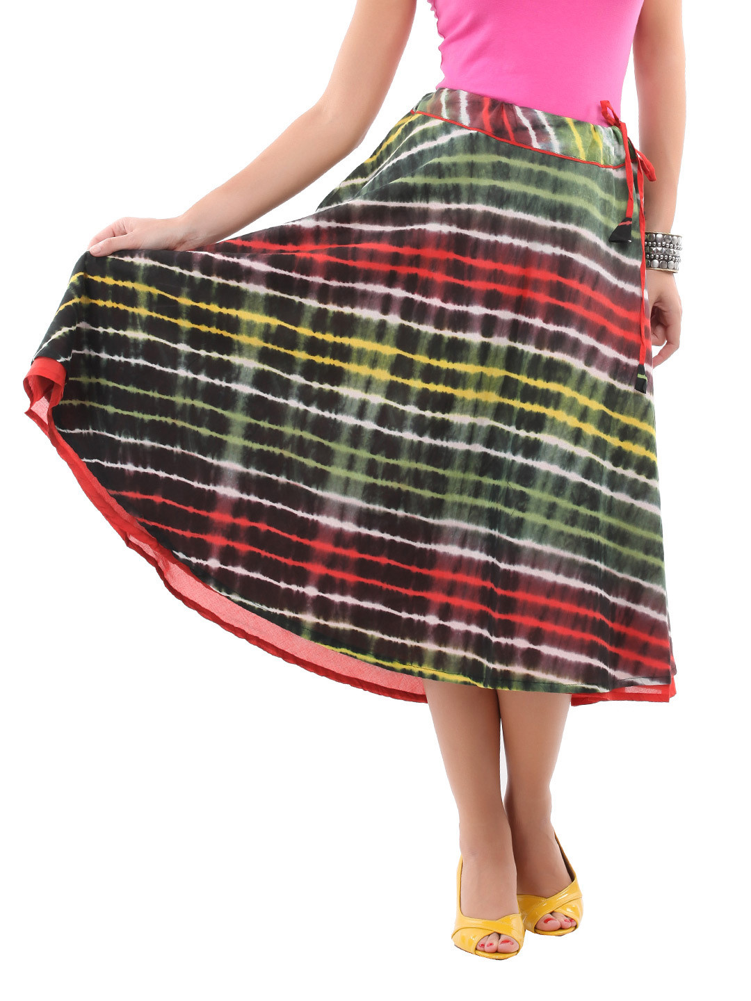 Buy Fabindia Multi Coloured Printed Flared Skirt Skirts for Women