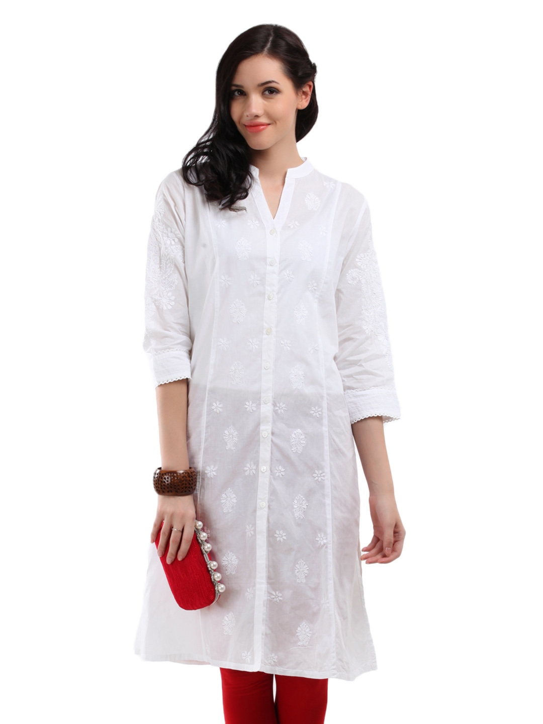 chikankari kurta myntra