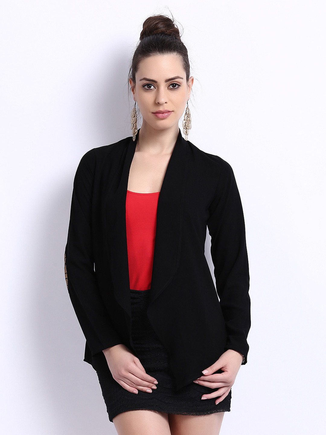 Buy Femella Women Black Shrug Shrug for Women 247312 Myntra