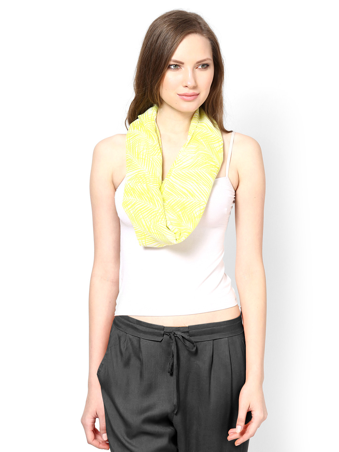 Buy Famella Yellow Printed Scarf Scarves for Women 342685 Myntra