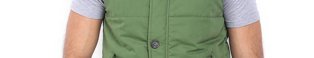 Buy Flying Machine Men Green Sleeveless Padded Jacket - Jackets for Men ...