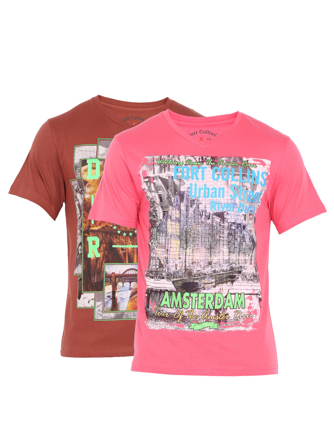 Buy Fort Collins Men Pack Of 2 Pure Cotton T Shirts Tshirts for Men