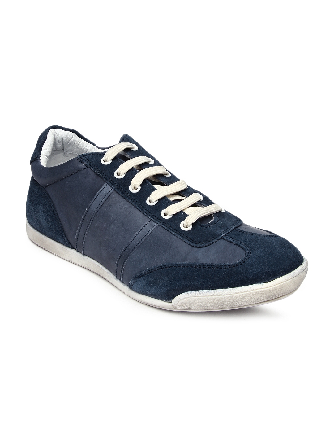 men's blue leather casual shoes