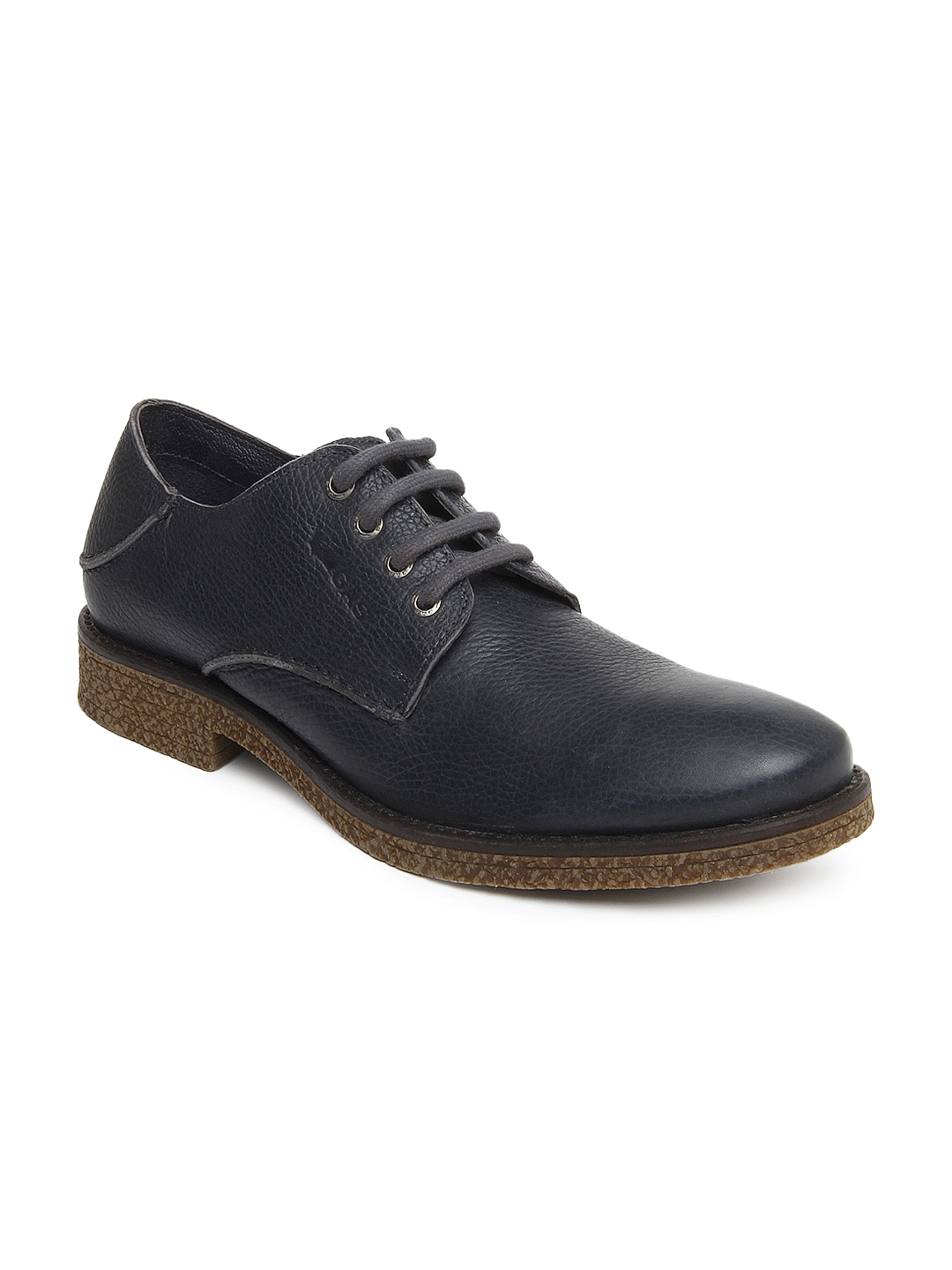 Buy GAS Men Navy Leather Adda Casual Shoes - Casual Shoes for Men ...