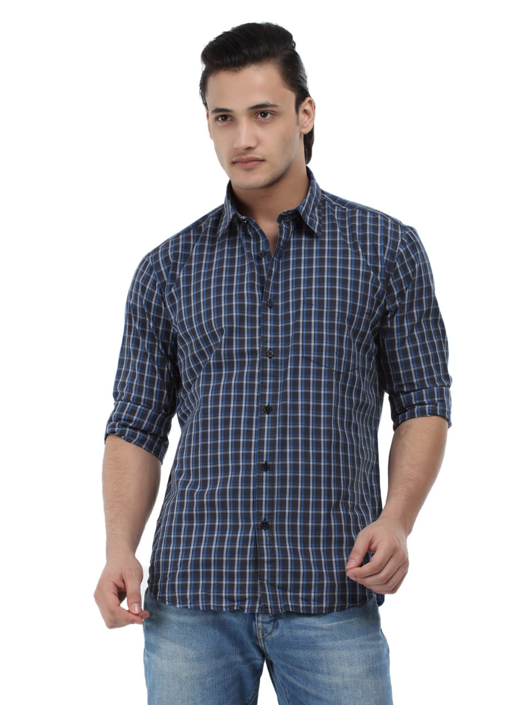 Buy Highlander Men Blue Checked Shirt - Shirts for Men 114870 | Myntra
