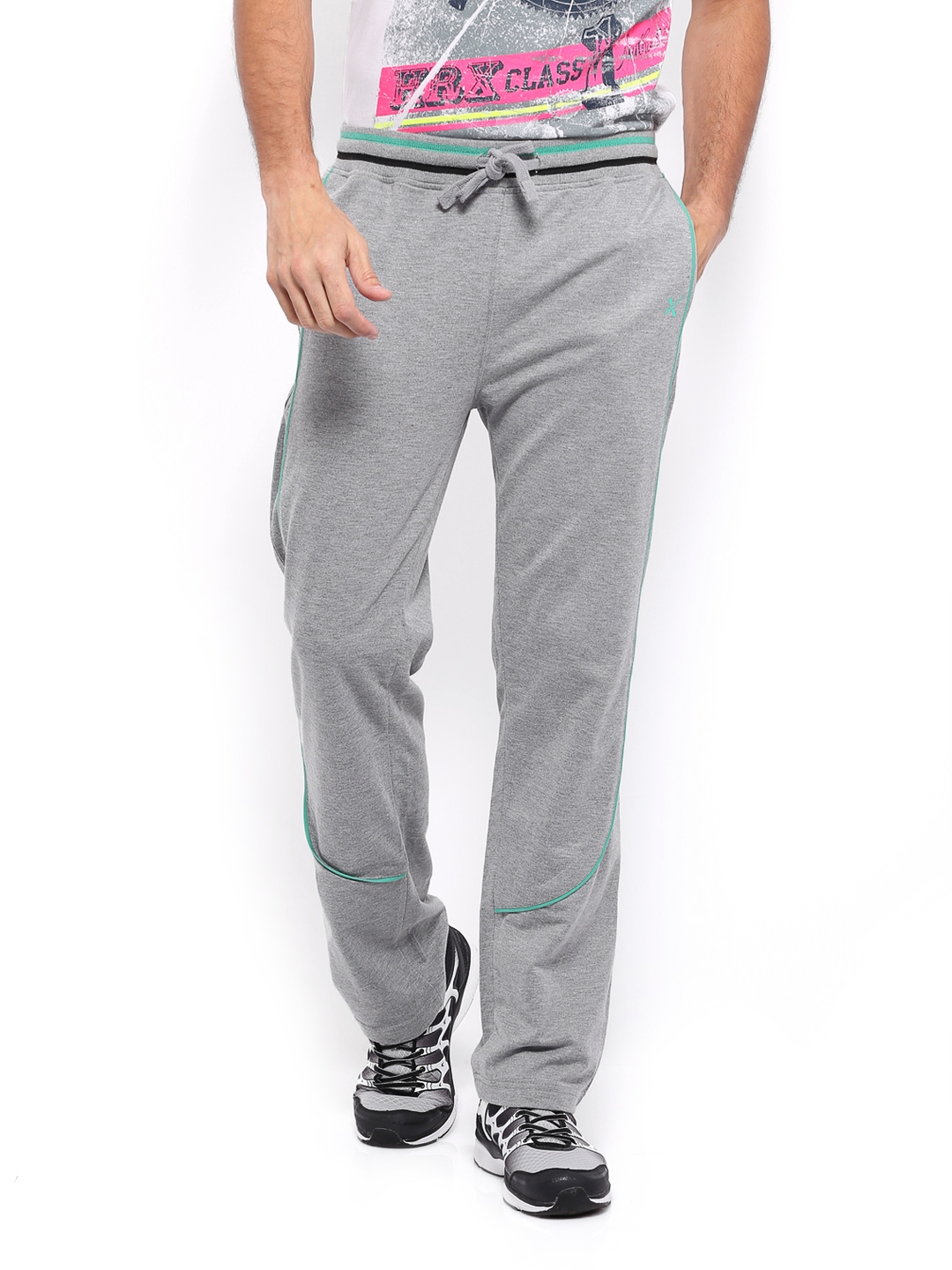 hrx grey track pants