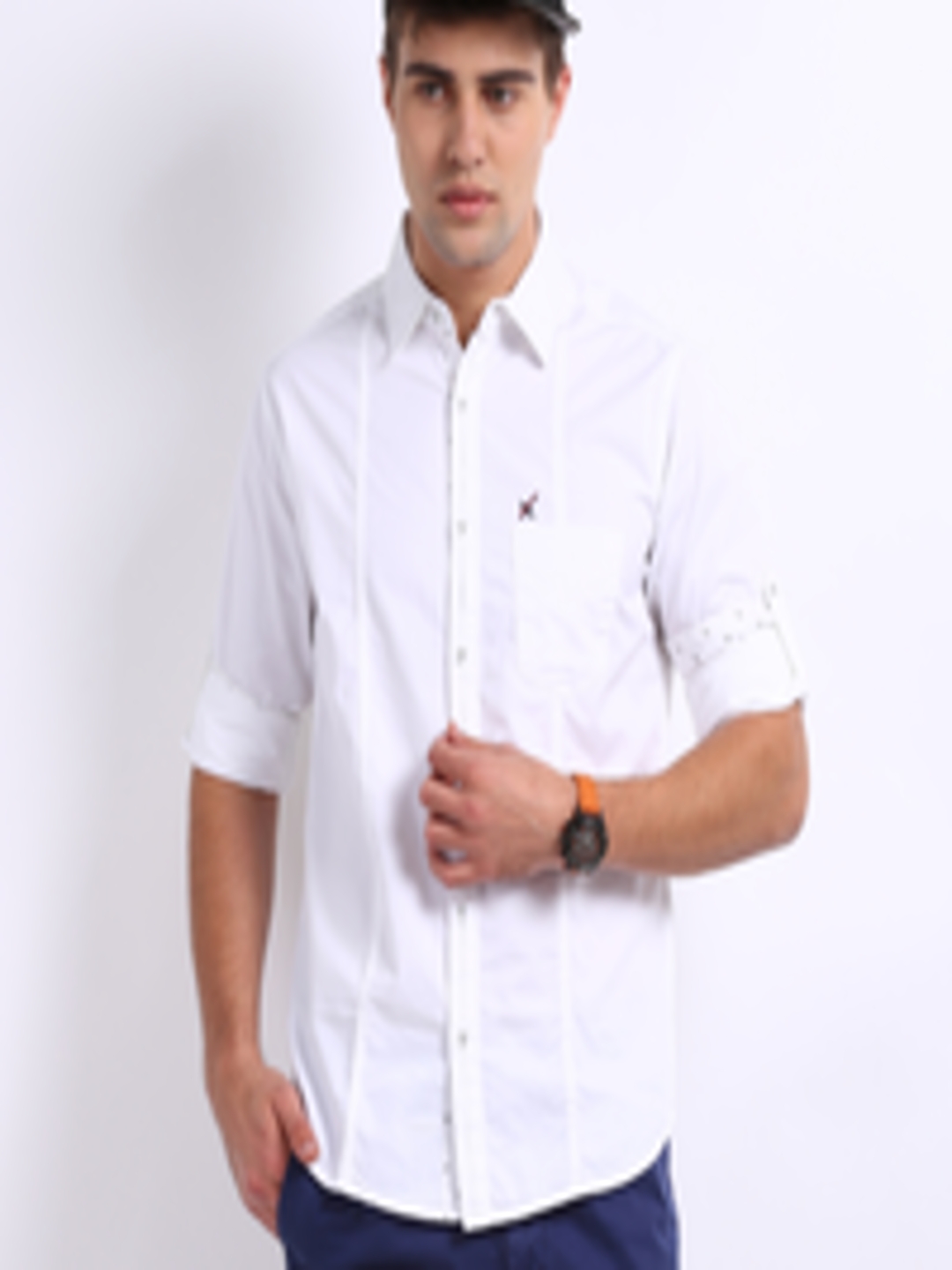 Buy HRX By Hrithik Roshan Men White Slim Fit Casual Shirt - Shirts for ...