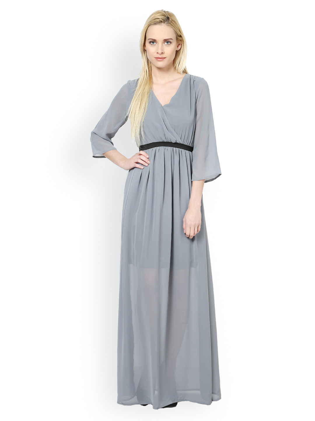 chinese dress ladies Buy Harpa Sky Blue Women's Maxi Dress (GR3373-SKYBLUE) at Amazon.in