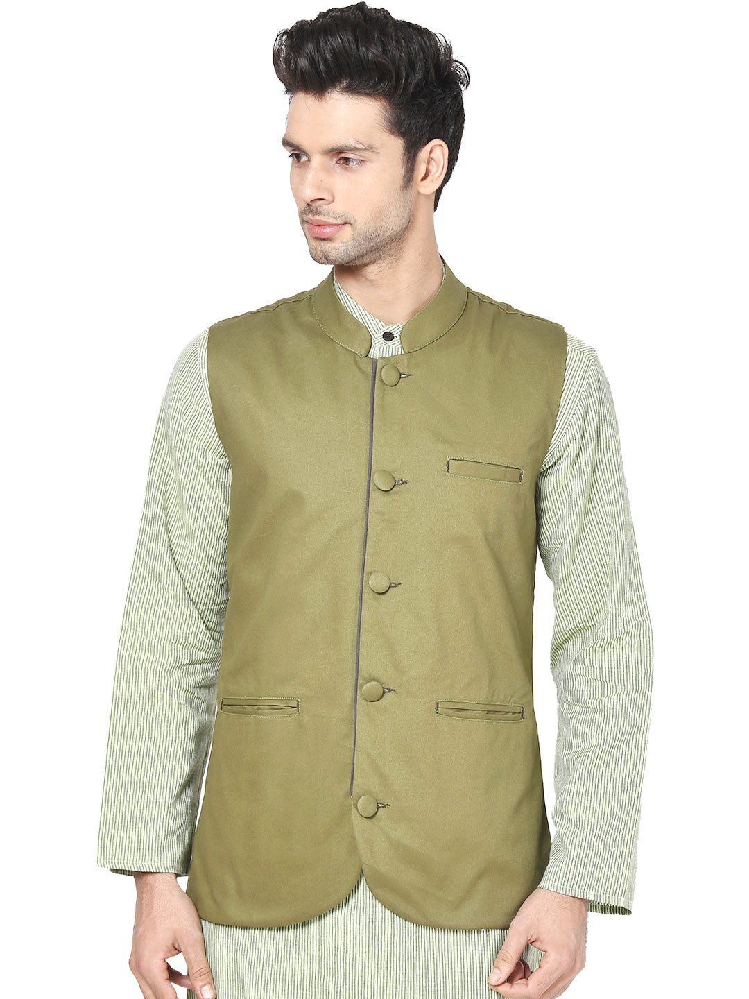 Buy Hubberholme Men Green Nehru Jacket Waistcoat for Men 538238 Myntra