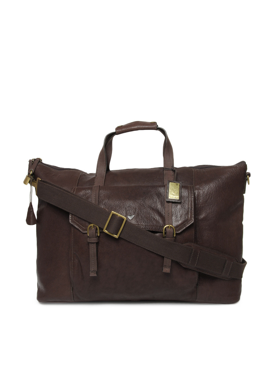 Buy Hidesign Unisex Brown Fleet Street Leather Duffle Bag Duffel Bag