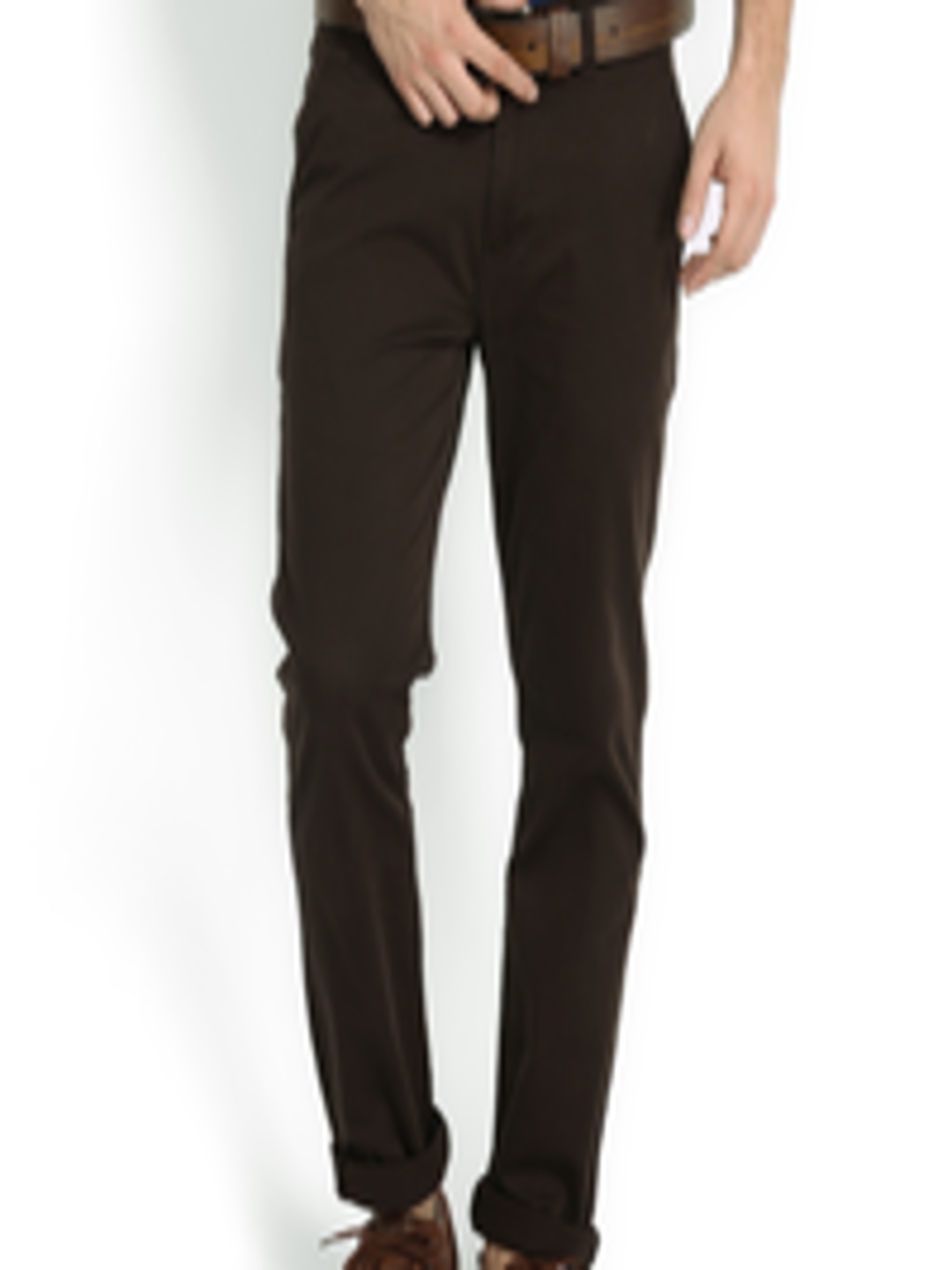Buy Highlander Men Brown Slim Fit Trousers - Trousers for Men 567235 ...
