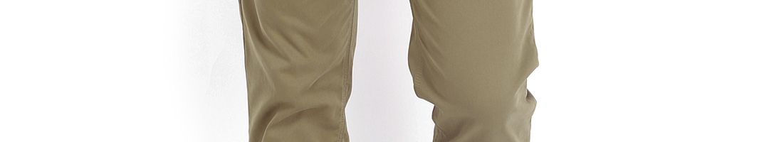 Buy Highlander Men Dark Khaki Slim Fit Chino Trousers - Trousers for ...