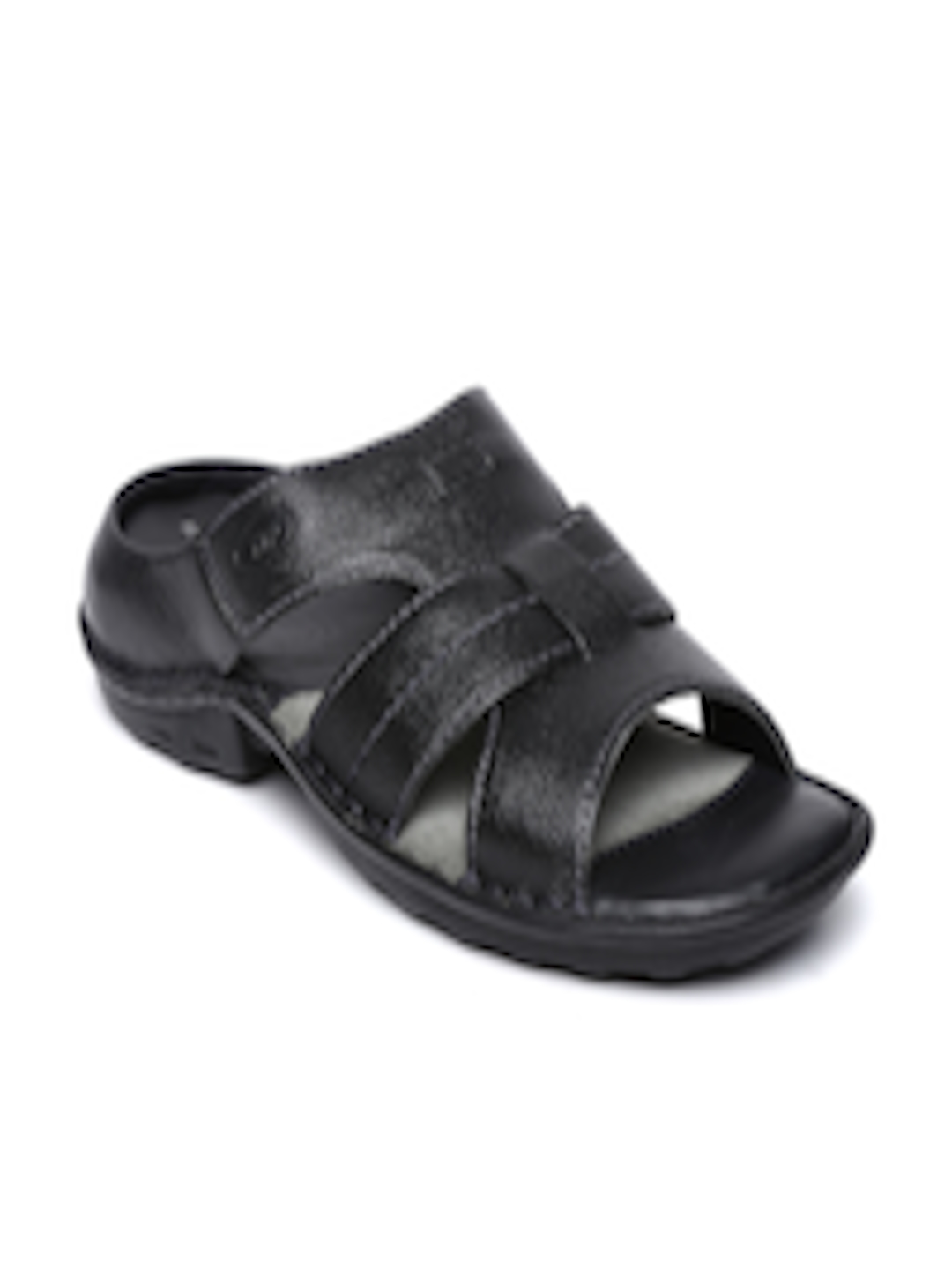 Buy Hush Puppies Men Black Leather Sandals - Sandals for Men 532391 ...