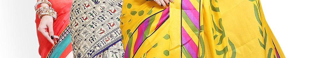 Buy Ishin Set Of 3 Printed Silk Sarees - Sarees for Women 381657 | Myntra