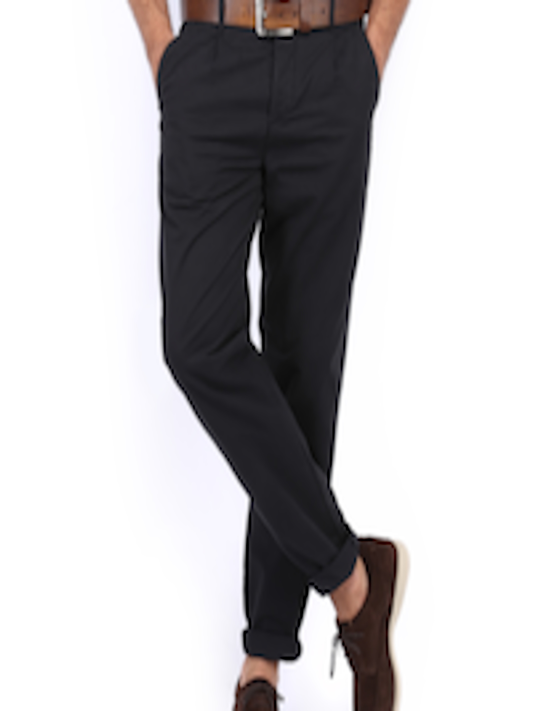 Buy Jack & Jones Men Black Chino Trousers - Trousers for Men 436539 ...