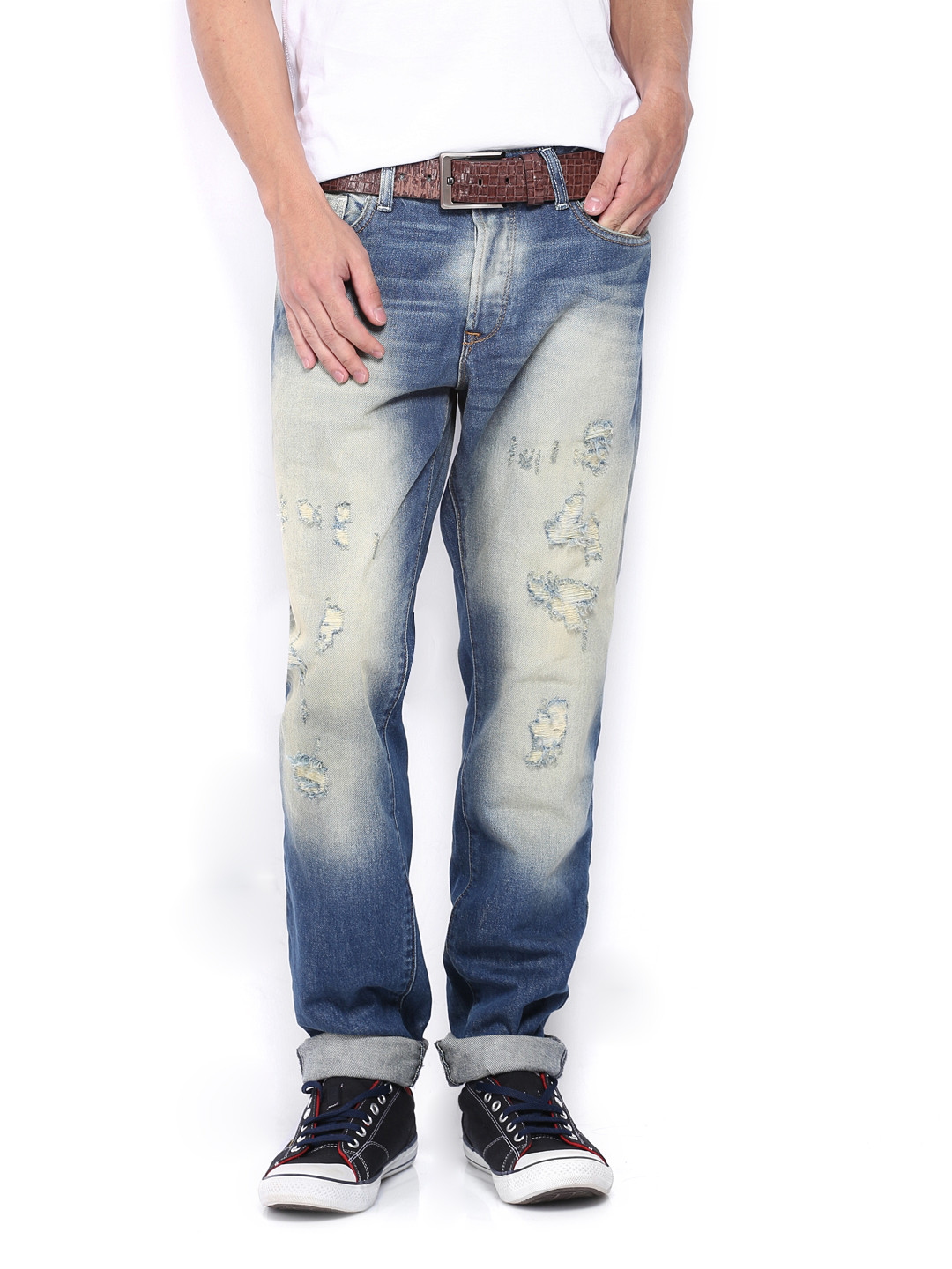 Buy Jack & Jones Men Blue Mike Comfort Fit Jeans - Jeans for Men 378616 | Myntra