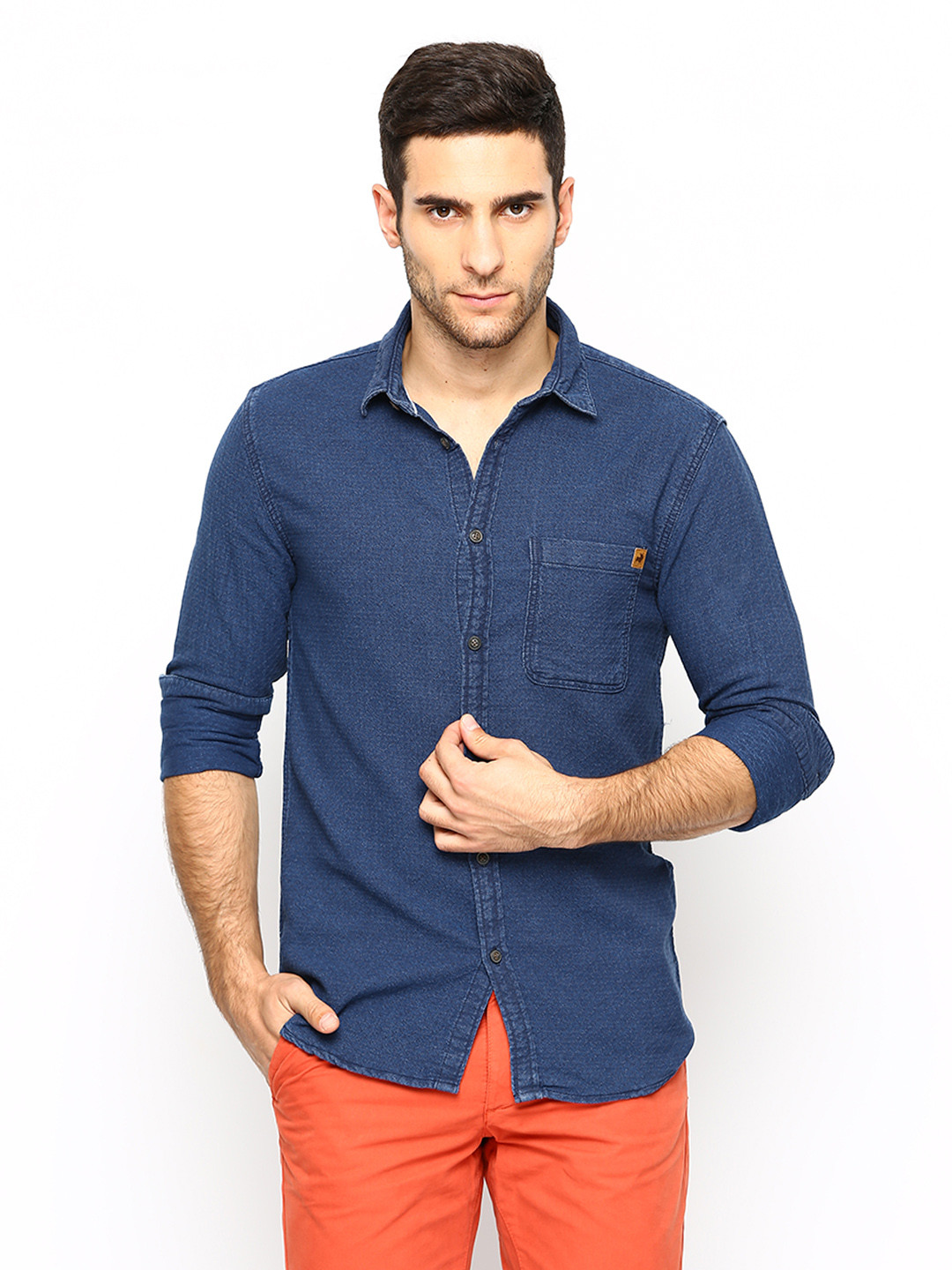 Buy Jack & Jones Men Blue Slim Fit Casual Shirt Shirts for Men 429231