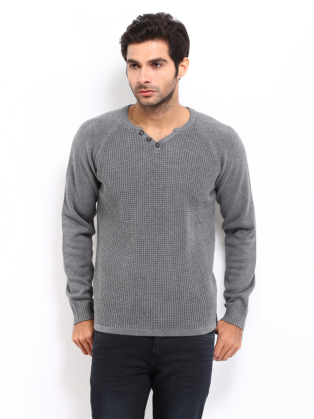 Buy Jack & Jones Men Grey Sweater Sweaters for Men 323905 Myntra