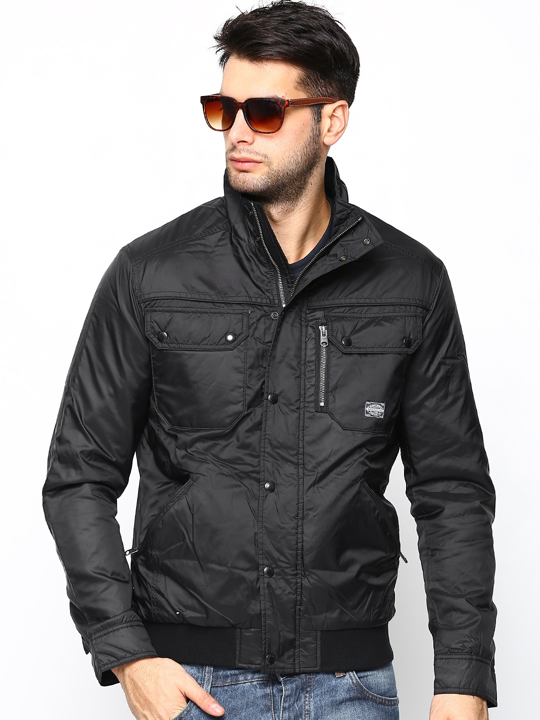 Buy Jack & Jones Men Black Jacket - Jackets for Men 525518 | Myntra