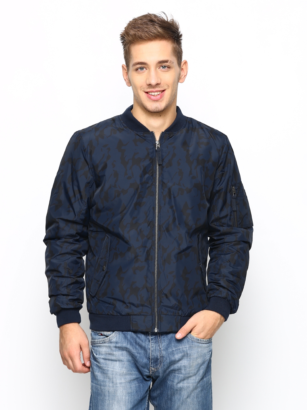 Buy Jack & Jones Men Navy Padded Jacket - Jackets for Men 509357 | Myntra