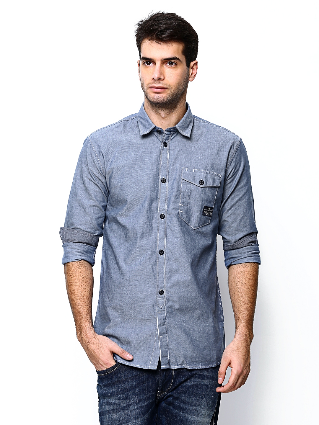 Buy Jack & Jones Men Blue Slim Fit Casual Shirt - Shirts for Men 525797 ...
