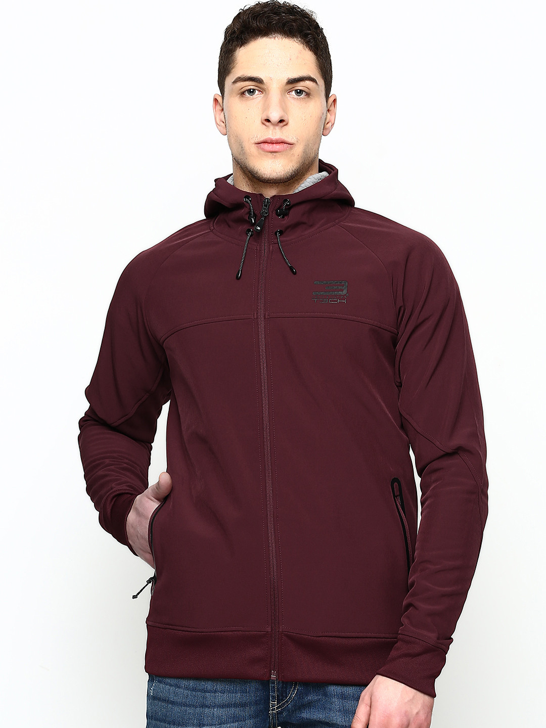 Jack and jones burgundy hoodie clearance