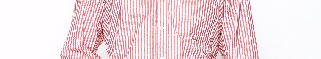 Buy John Players Men White & Red Striped Formal Shirt - Shirts for Men ...