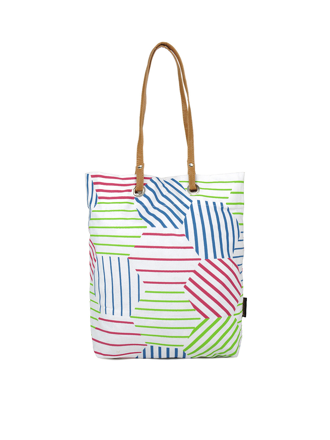 Buy Kanvas Katha Women White Printed Tote Bag Handbags for Women