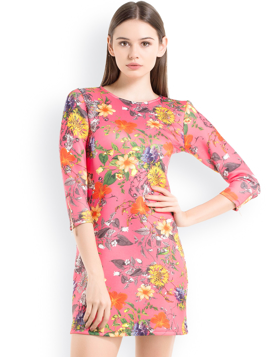 Buy Kazo Pink Printed Sheath Dress Dresses for Women 826529 Myntra
