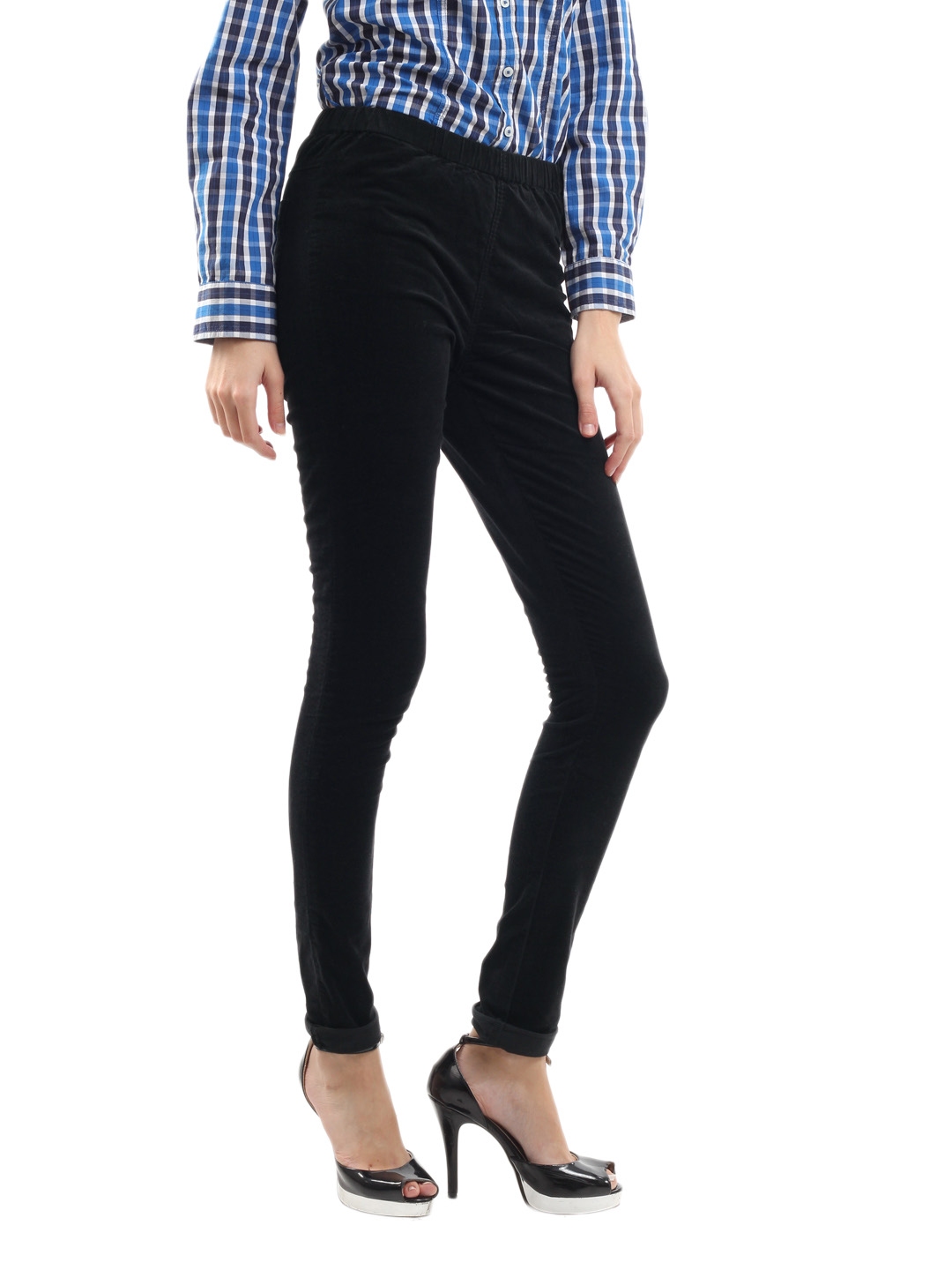 black jean leggings
