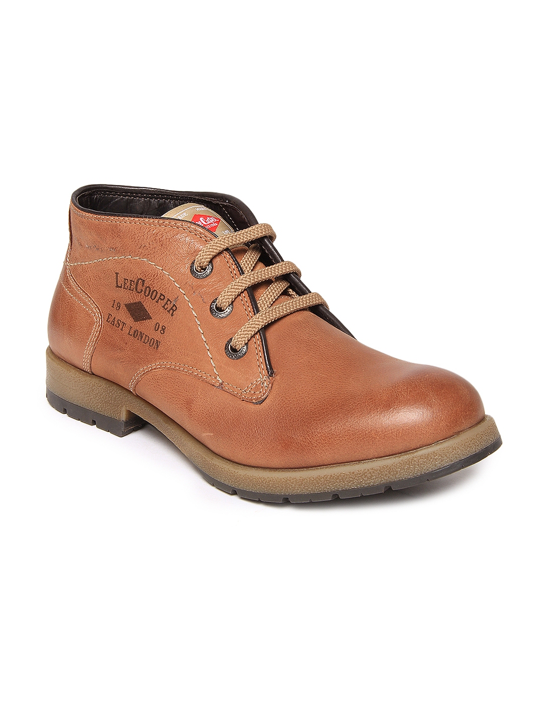lee cooper brown leather casual shoes