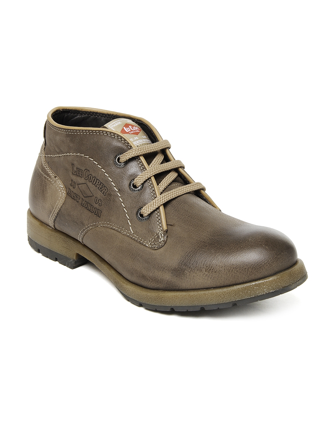 lee cooper brown leather casual shoes