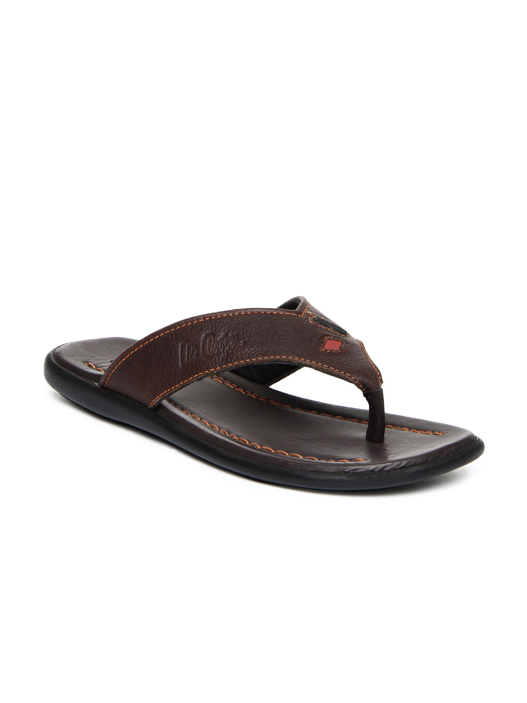 Buy Lee Cooper Men Brown Leather Sandals - Sandals for Men 318325 | Myntra