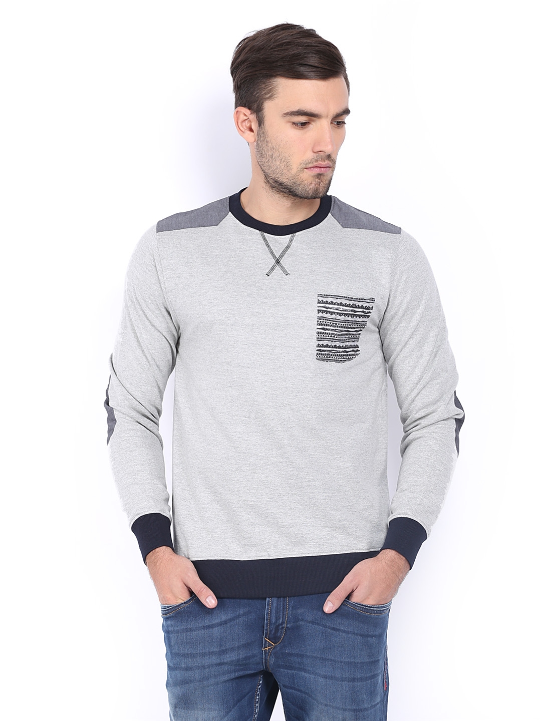 Download Buy Lee Cooper Men Grey Melange Sweatshirt - Sweatshirts ...