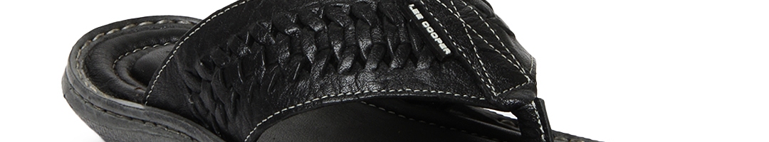 Buy Lee Cooper Men Black Leather Sandals - Sandals for Men 428453 | Myntra