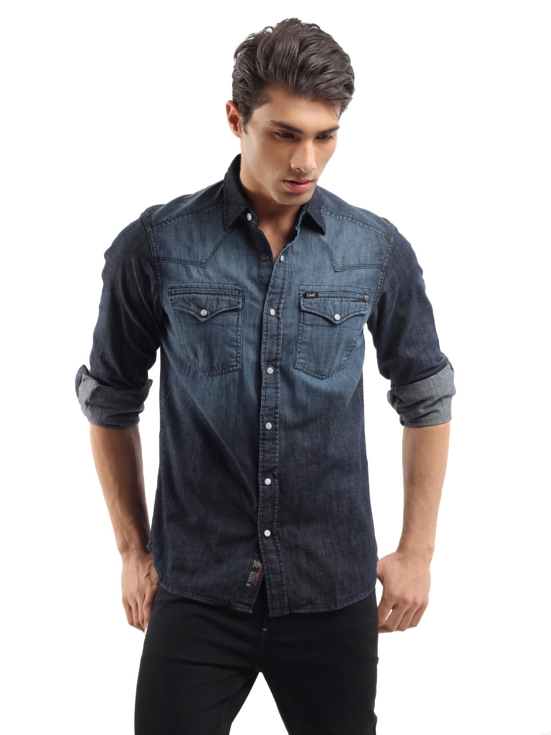 Buy Lee Men Blue Denim Shirt - Shirts for Men 86050 | Myntra
