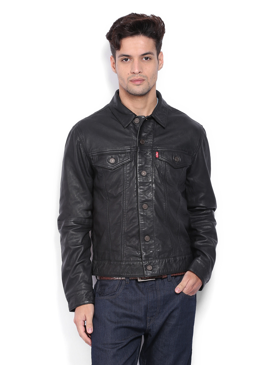 Buy Levis Men Black Leather Jacket - Jackets for Men ... (1080 x 1440 Pixel)