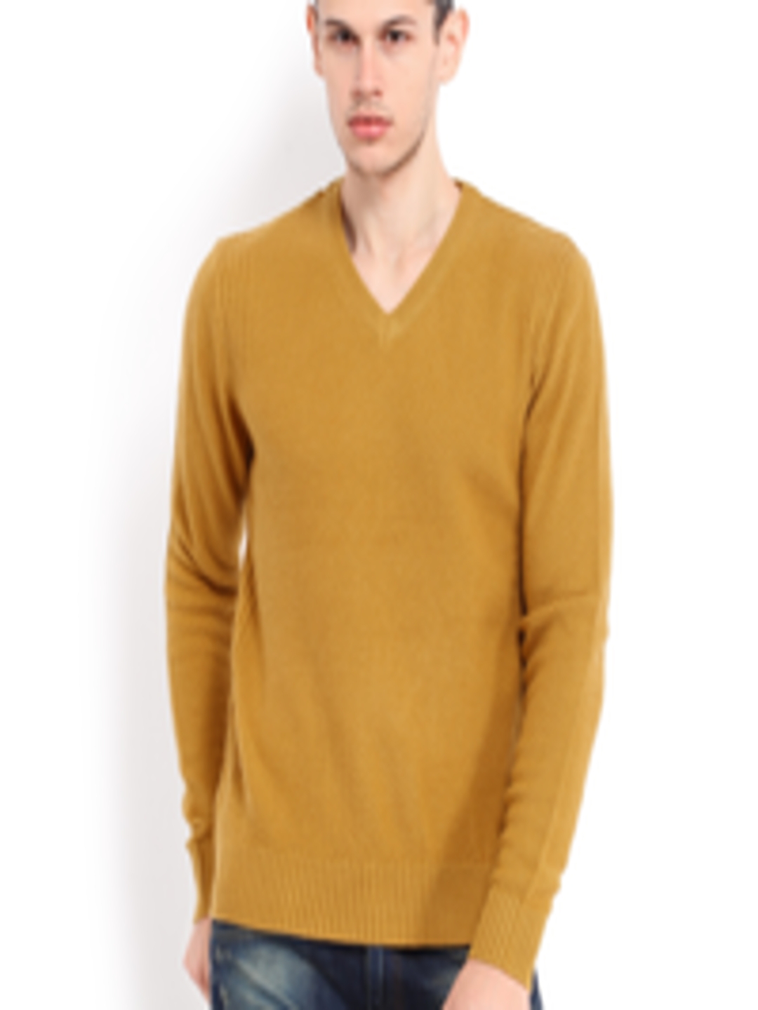 Buy Levis Men Mustard Yellow Wool Blend Sweater - Sweaters for Men ...