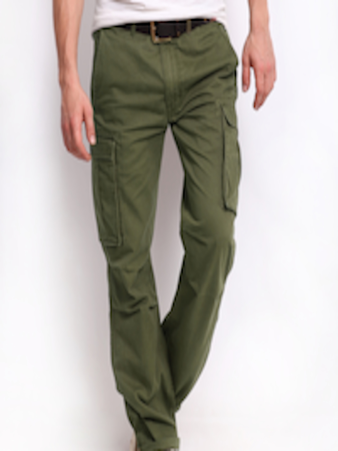 Buy Levis Men Olive Green Relaxed Fit Cargo Trousers - Trousers for Men ...