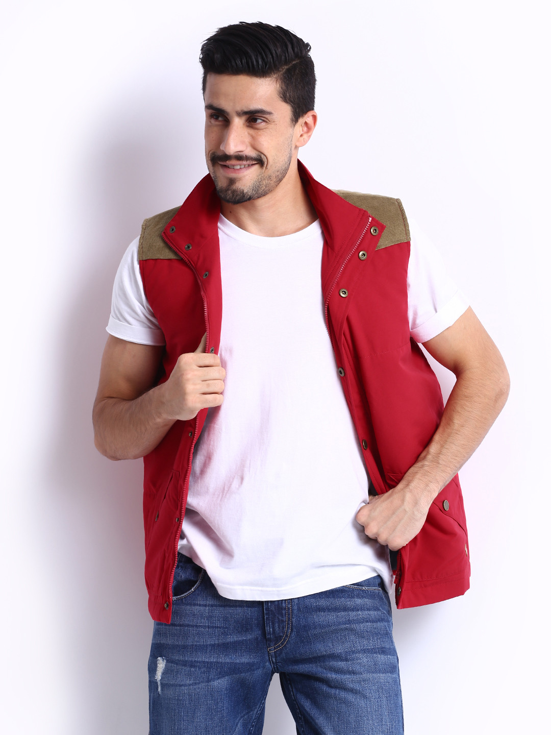 Buy Levis Men Red Padded Sleeveless Jacket Jackets for Men 223261