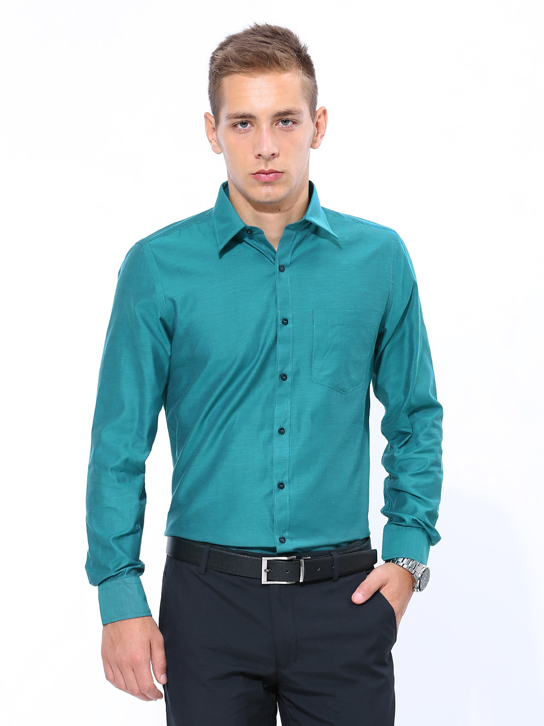 Buy London Bridge Men Teal Green Slim Fit Formal Shirt Shirts for Men