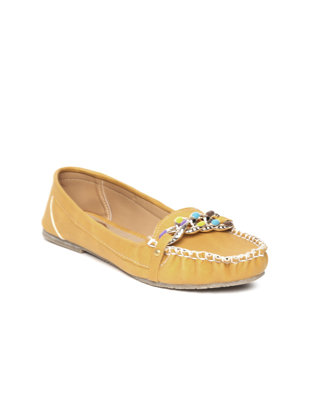 Buy Lovely Chick Women Mustard Yellow Loafers Flats for Women 634855
