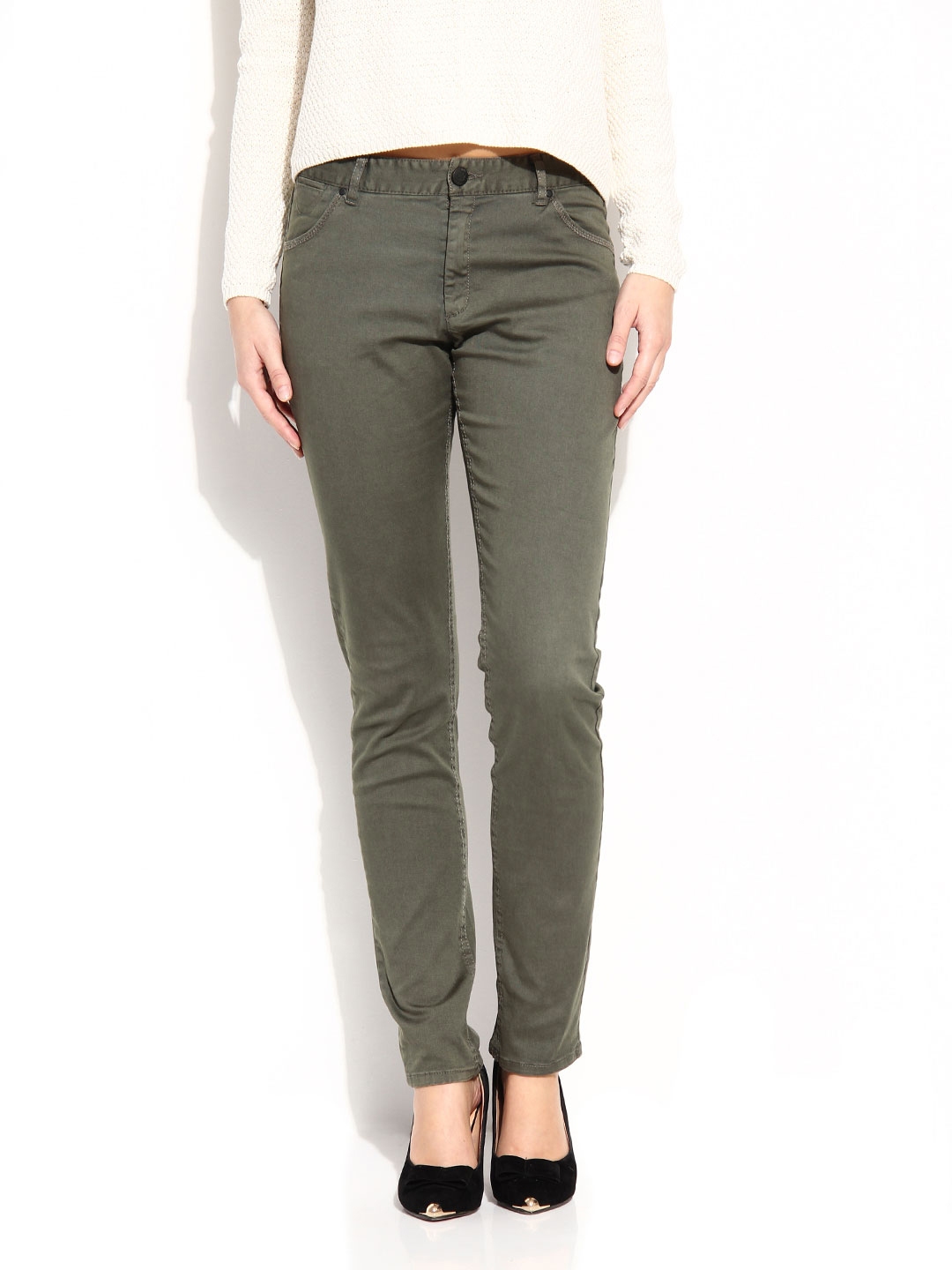 olive green trousers for ladies
