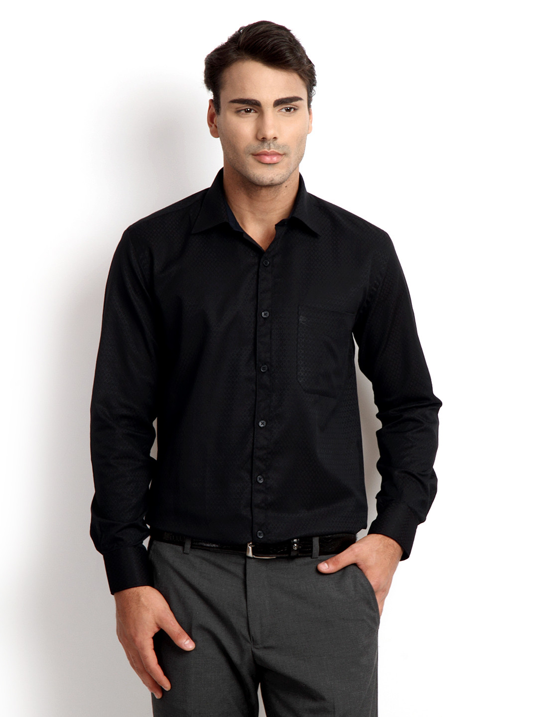 Buy Mark Taylor Black Slim Fit Formal Shirt - Shirts for ...