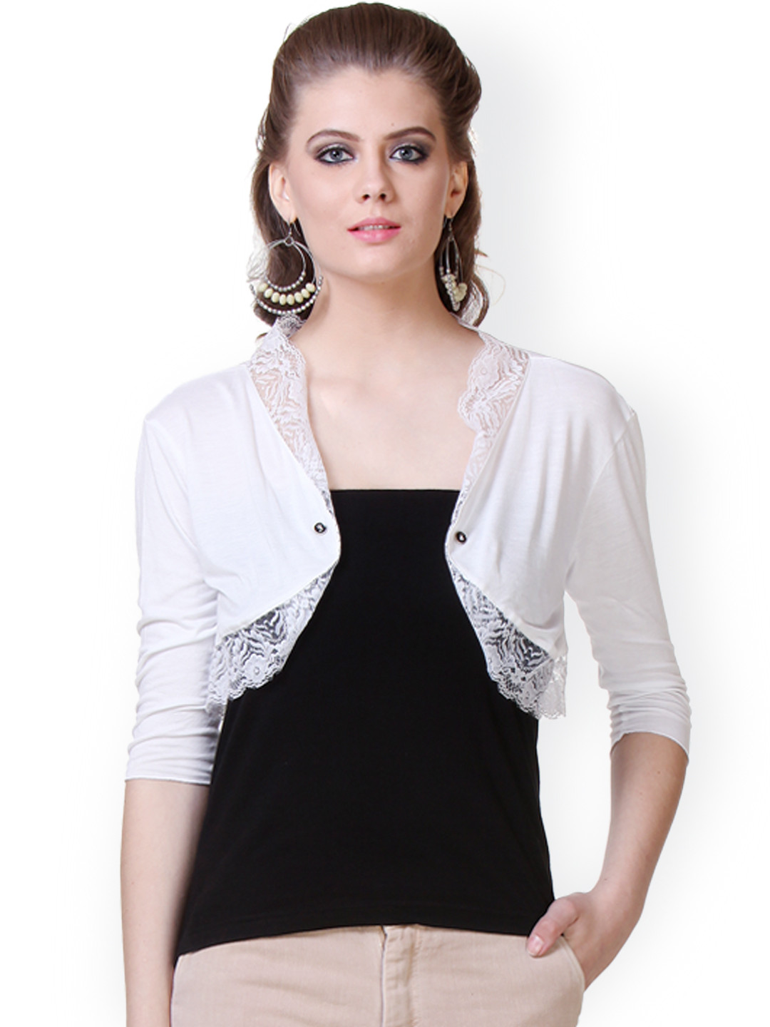 Buy Meee White Lace Shrug Shrug for Women 828154 Myntra