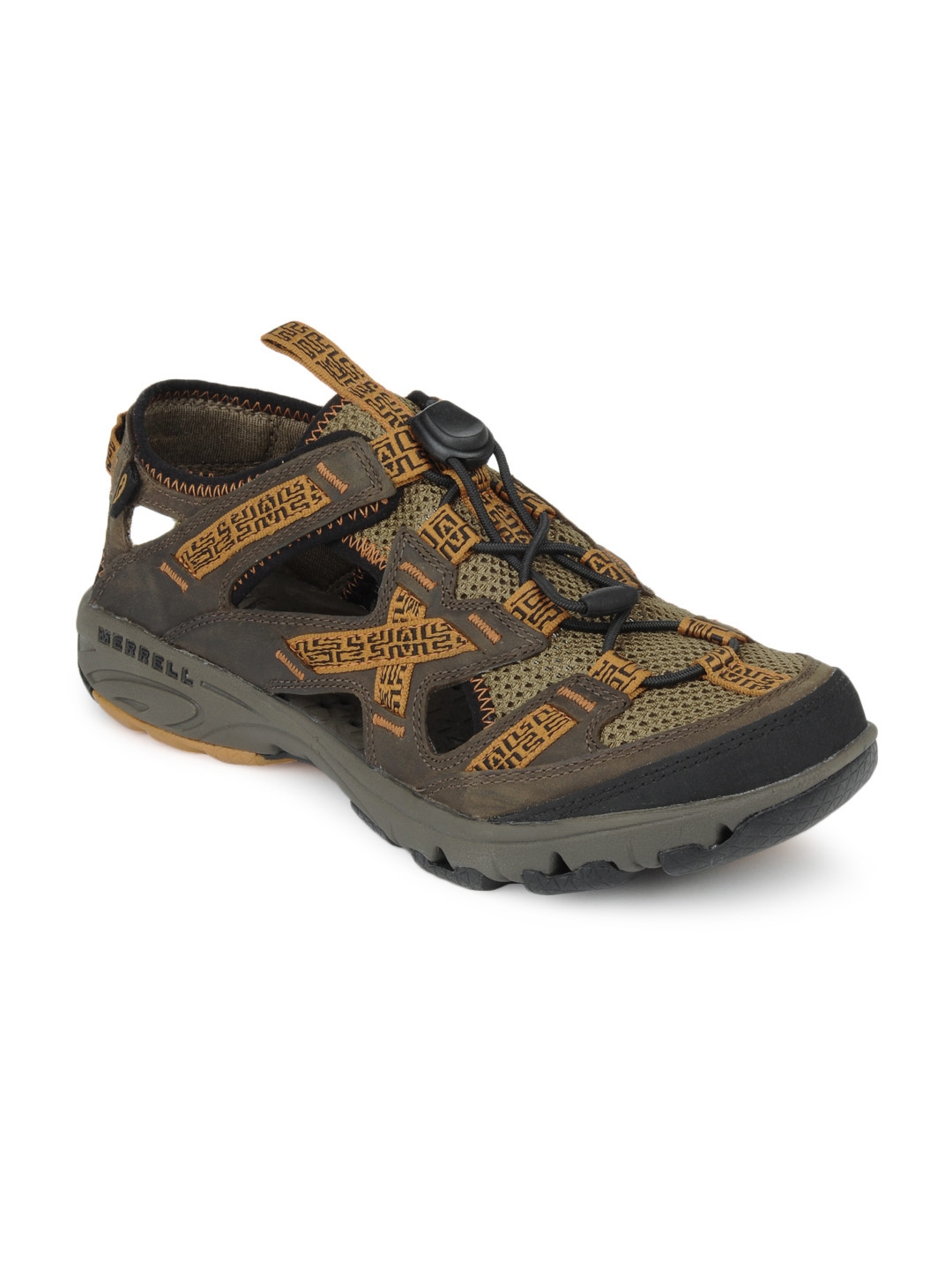 Buy Merrell Men Dark Earth And Mustard Cambrian Stretch Trekking Shoes Sports Shoes For Men 2141