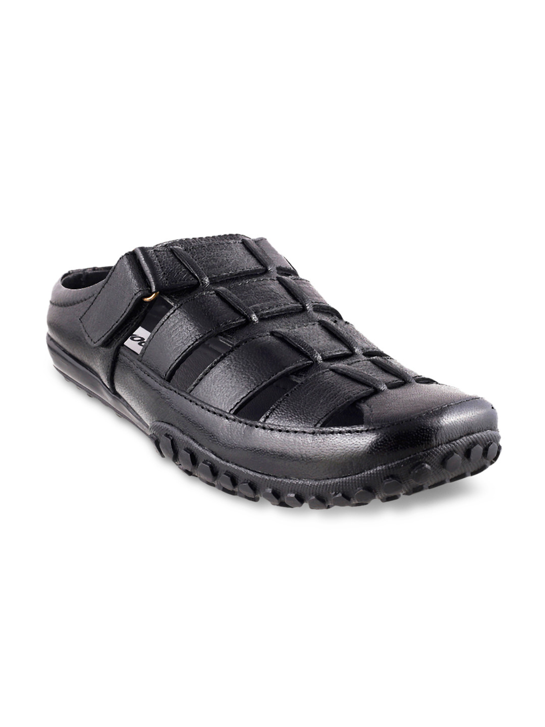 Buy Mochi Men Black Leather Sandals - Sandals for Men 827113 | Myntra