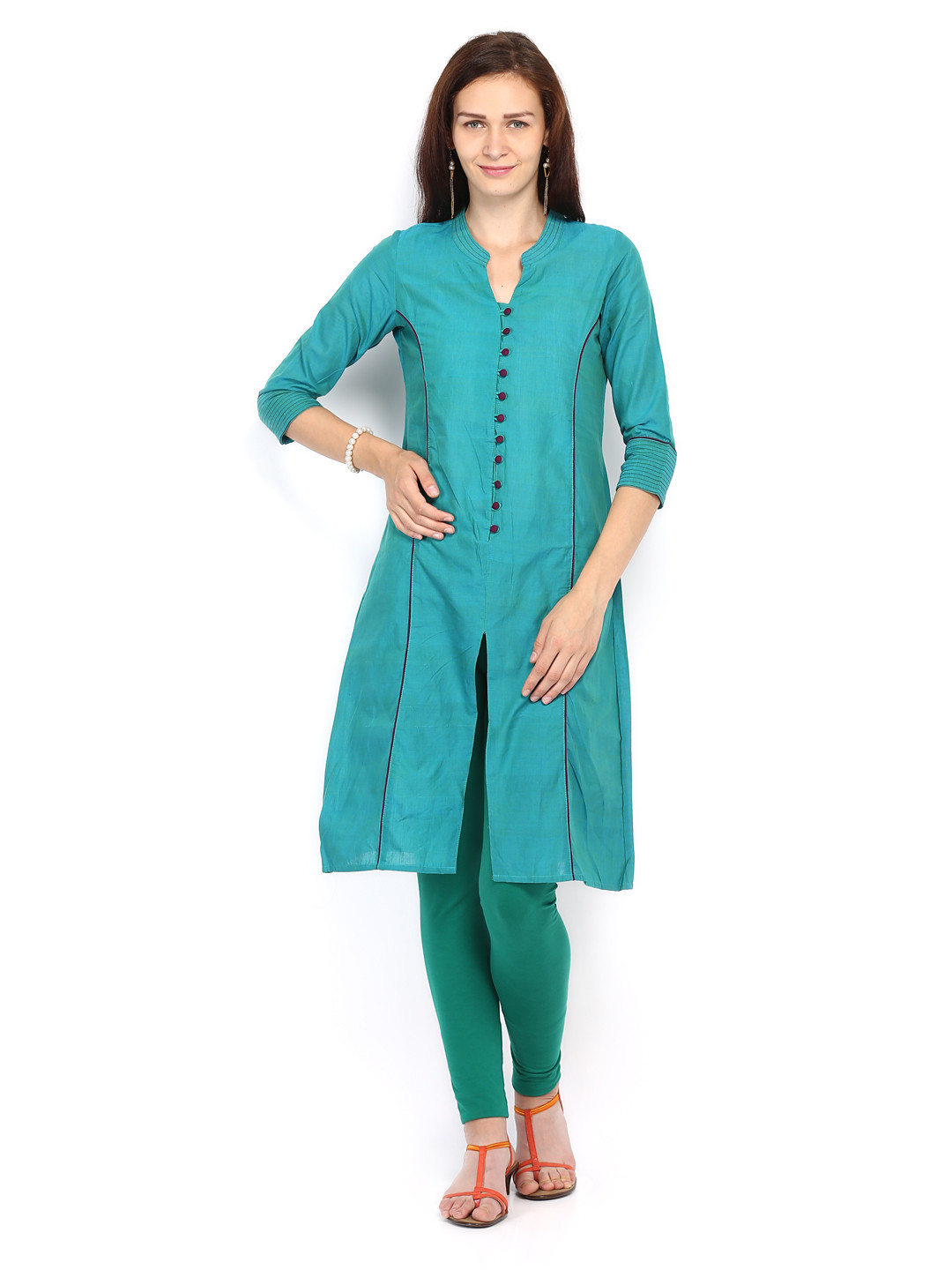 Buy Mother Earth Women Teal Green Kurta Kurtas for Women 390260 Myntra