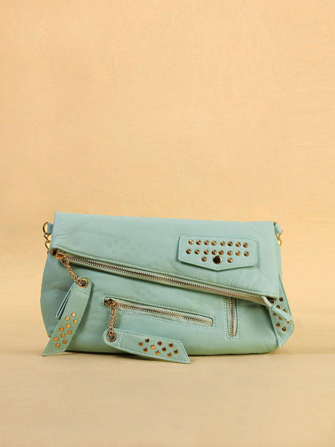 Buy Myntra Women Sea Green Metal Chain Sling Bag Handbags for Women