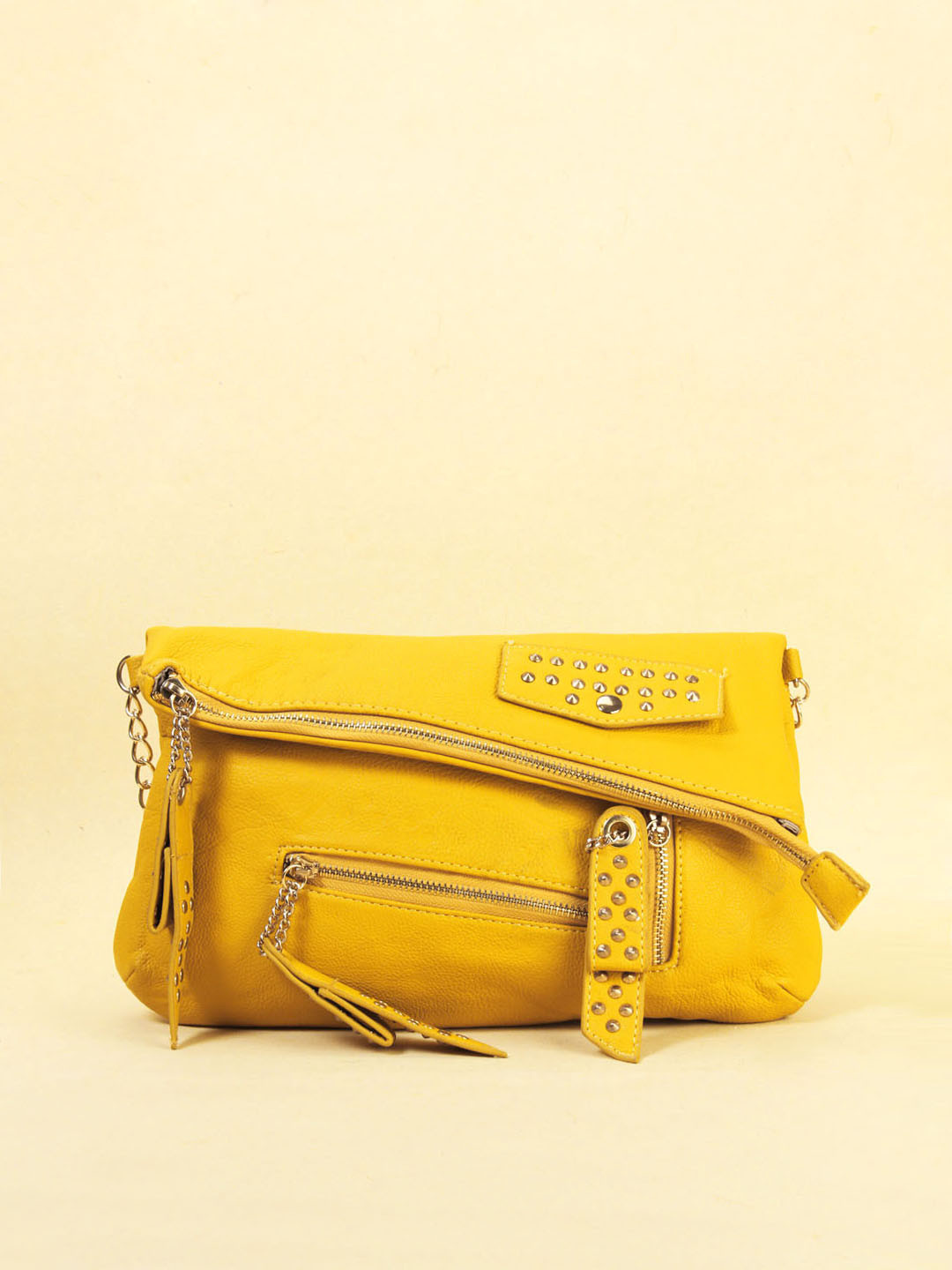 Buy Myntra Women Yellow Metal Chain Sling Bag Handbags for Women
